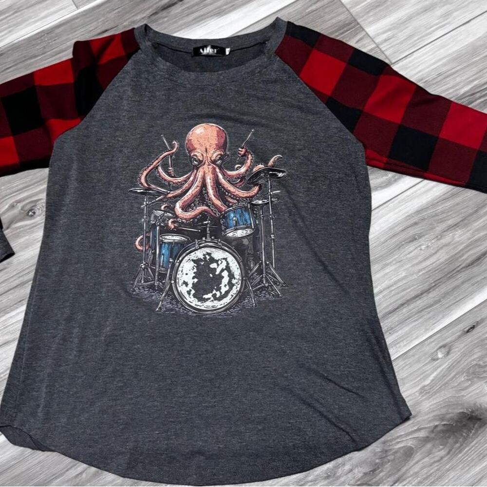 Repurposed top with custom graphic